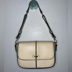 Women’s Cream Crossbody Bag with Mint color Accent